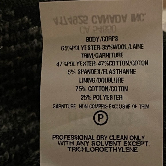 TWENTY MONTREAL CROPPED HOODIE WOOL BLEND BLACK WHITE PLAID SIZE M NWT - Picture 9 of 9